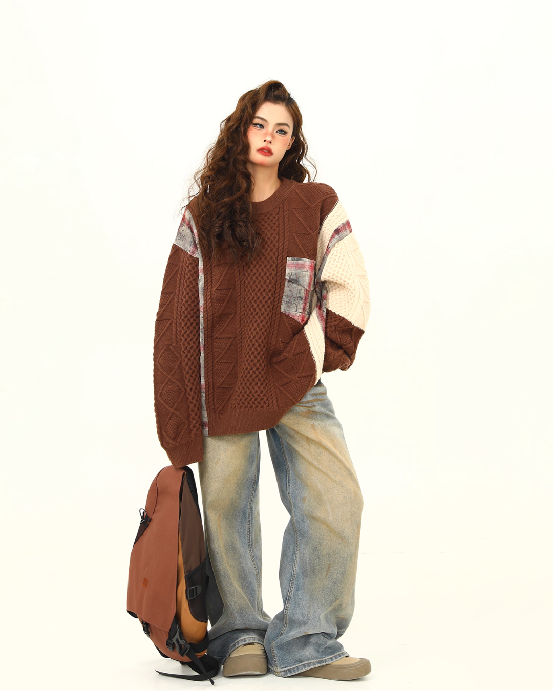 Street Patchwork Design Knit WDZ0041