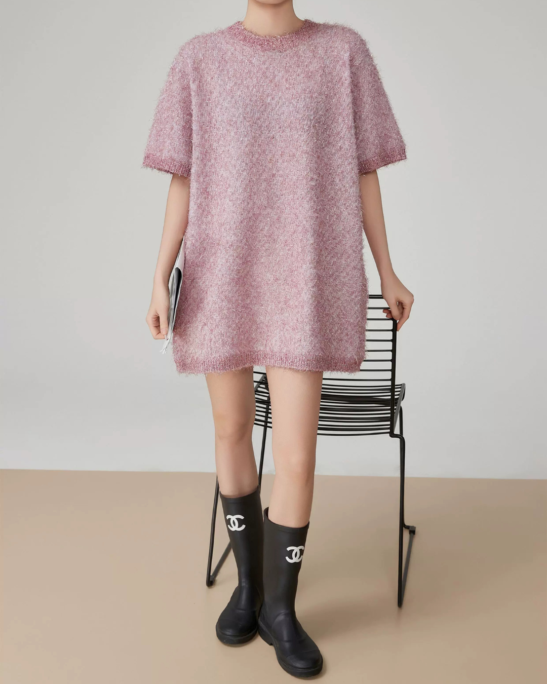 Shaggy Knit Mini Dress FER0125