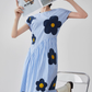 Floral Plaid Short-Sleeve Shirt Dress FER0092
