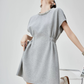 Waist Gather Sweatshirt Mini Dress FER0275