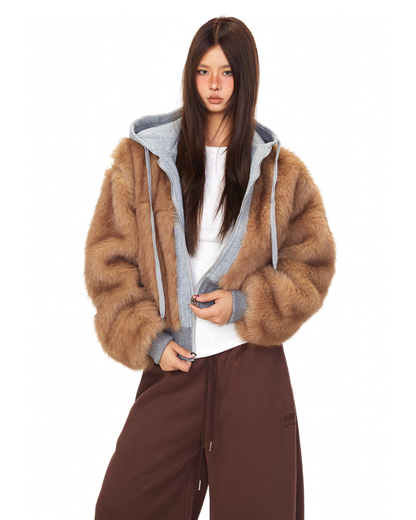 Fur Docking Zip Hoodie BLB0032