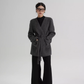 Collarless Wool Coat with Choker SRS0393