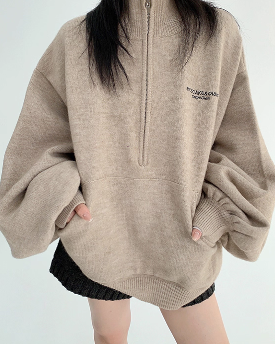 Half-Zip Sweatshirt Top YLS1009