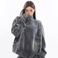 Stand Collar Vintage Denim Jacket CCS0035