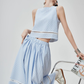 Striped Sleeveless Top / Wide Skirt FER0143