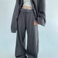 Fleece Zip-Up Hoodie / Fleece Wide Pants YLS1016
