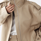 Khaki Cargo Stand Collar Jacket / Mini Skirt ACS0238