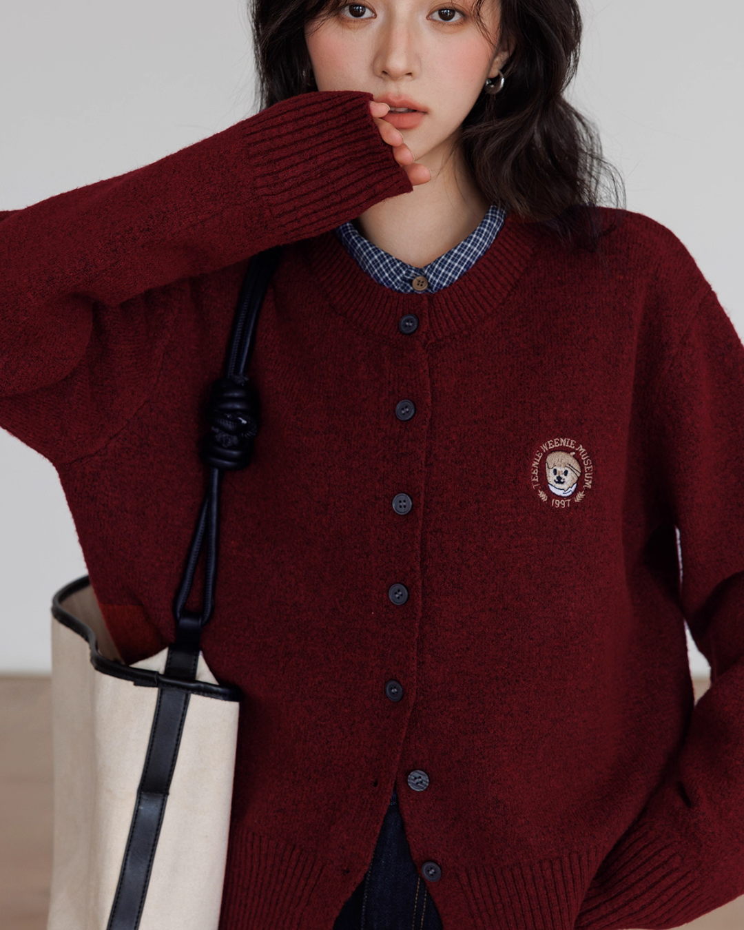 Round Neck Long Sleeve Knit Cardigan VAS0139