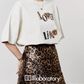 Leopard Print T-Shirt / Leopard Mini Skirt LLA0488