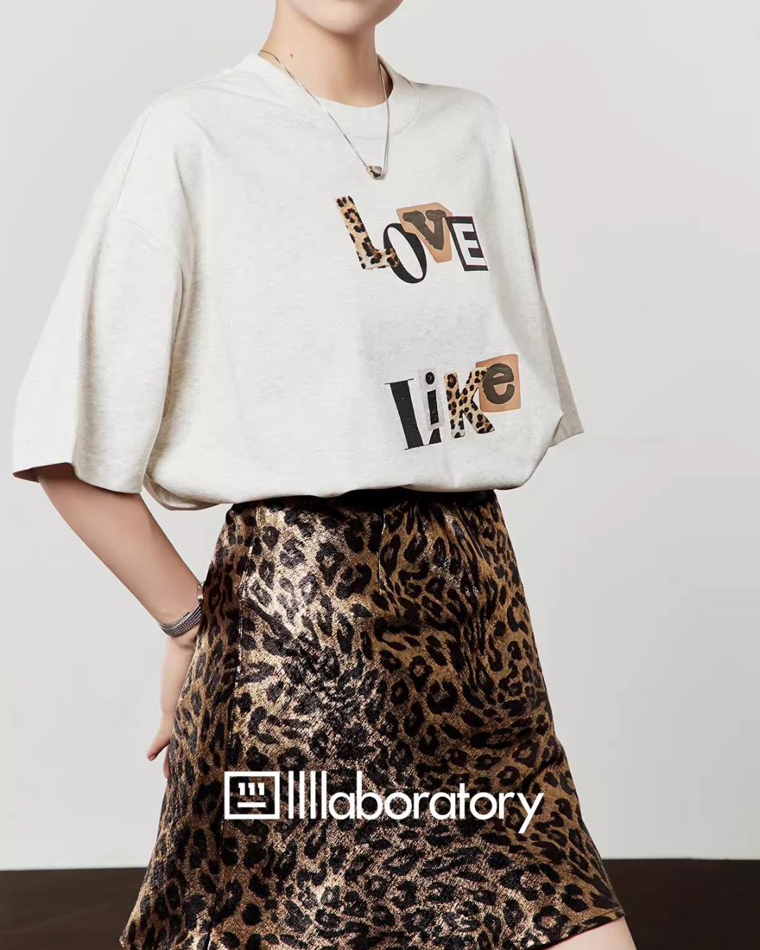 Leopard Print T-Shirt / Leopard Mini Skirt LLA0488