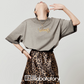 Tiger Print Short Sleeve T-Shirt / Leopard Mini Skirt LLA0504
