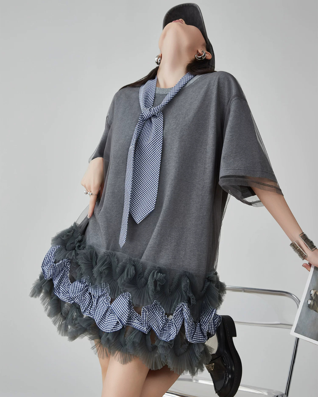 Hem Mesh Tulle Dress FER0159