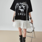 Lace Docking T-Shirt Dress FER0188
