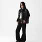 High Neck Stitch Denim Jacket / Wide Denim Pants ACS0265