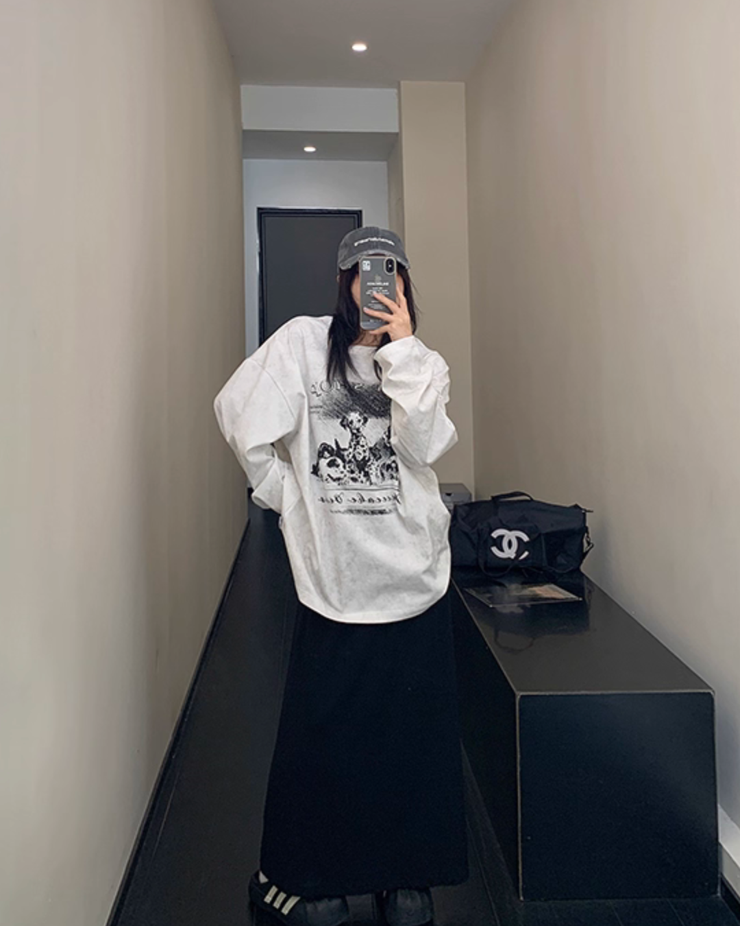 Dog Print Loose Long Sleeve T-Shirt YLS0913