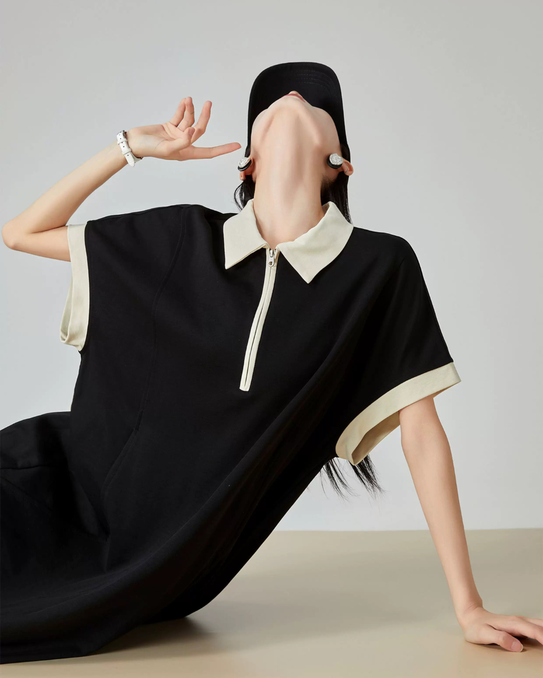 Bicolor Polo Mini Dress FER0122