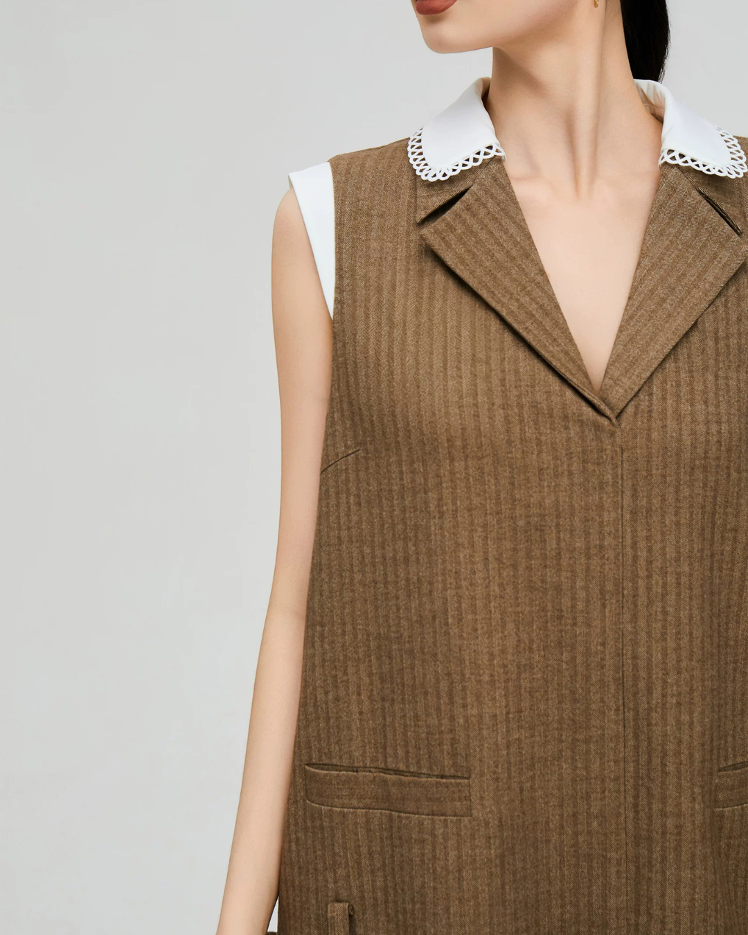 Tailored Collar Vest Dress FER0317