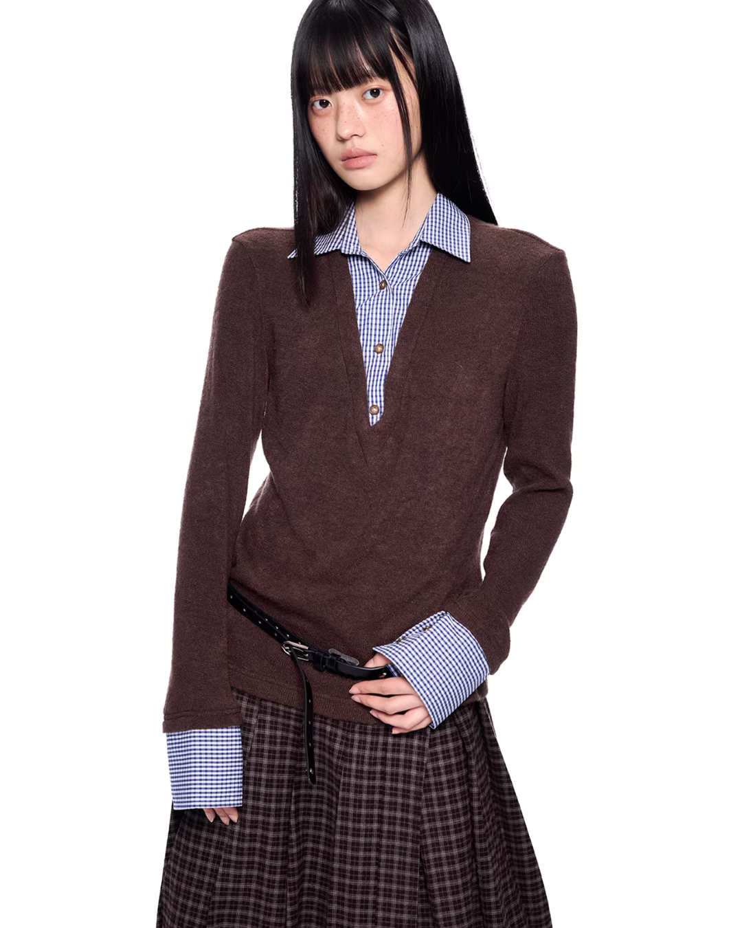 Shirt Docking Knit Top EZK0086