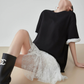 Sleeve Frill Color-Block Pullover FER0160