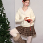 Fur Collar Cable Knit Top ASG0077