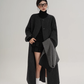 Collarless Coat with Checkered Scarf SRS0405