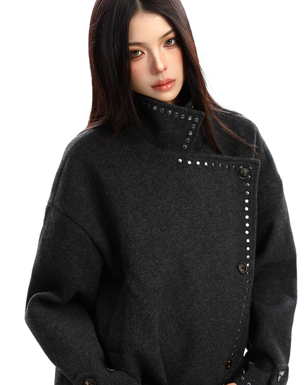 Stand Collar Mid-Length Coat BGS0035