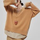 V-Neck Long Sleeve Knit Docking Shirt FER0037