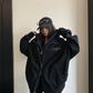Labeled Button Double Zip Hoodie YLS1076