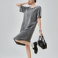 Chemical Wash Studs T-Shirt Dress FER0197