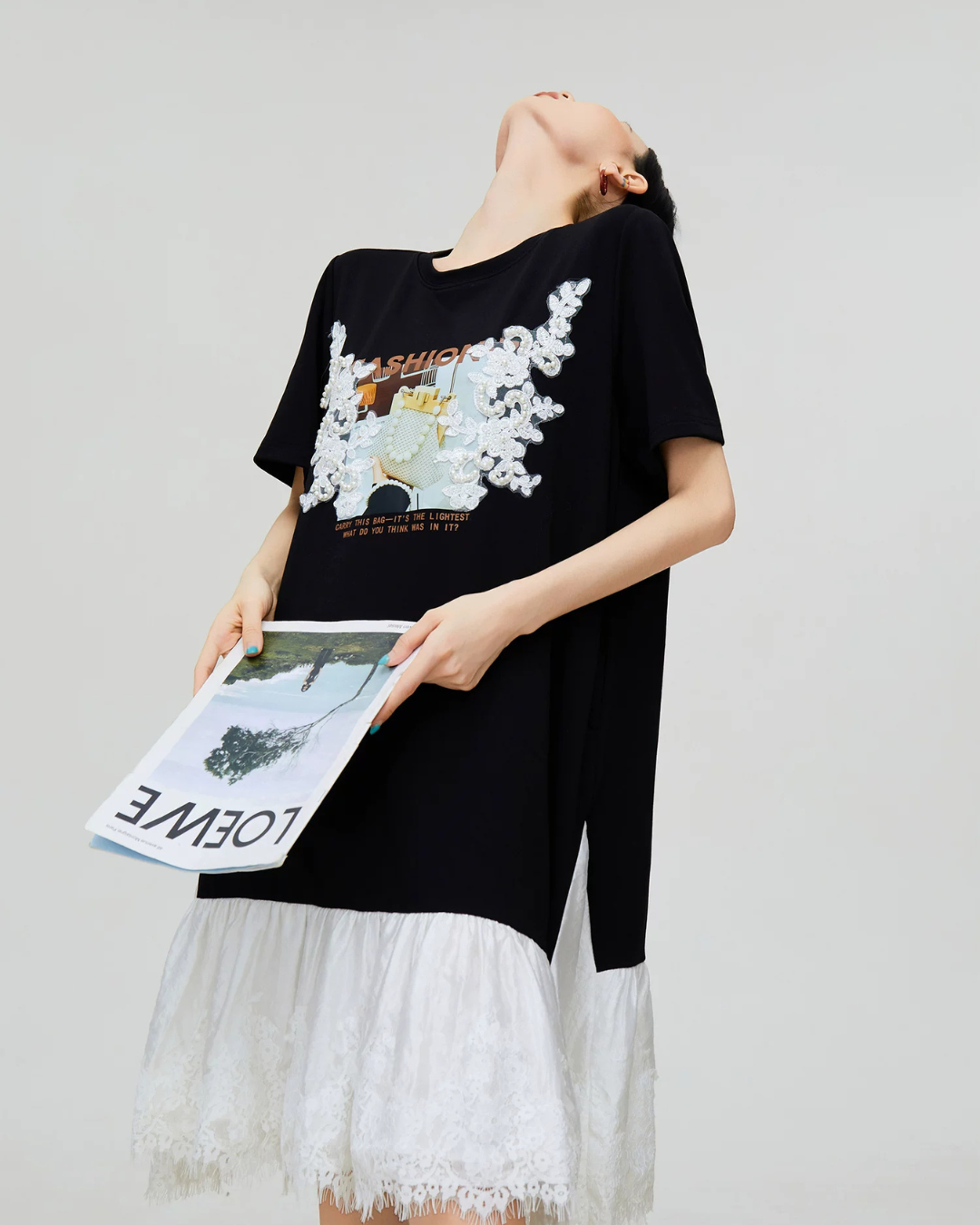 Mixed Material Docking Dress FER0299