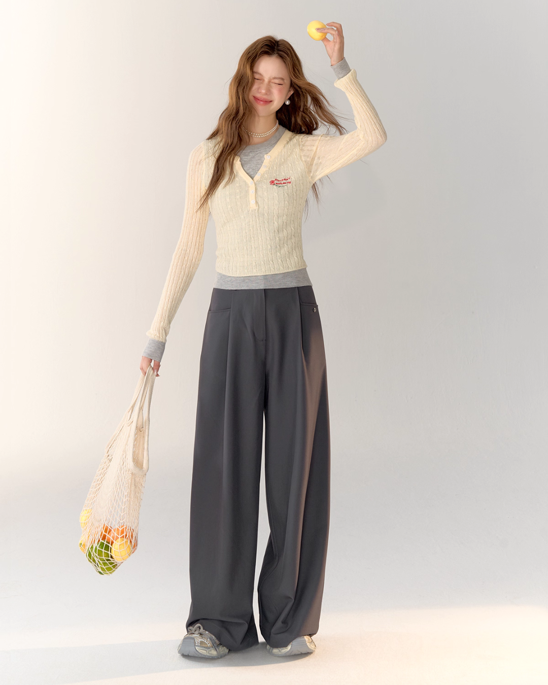 Race Ribbon Loose Slacks Pants ASG0061