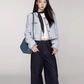 Color Contrast Stitch Tweed Jacket WDB0018