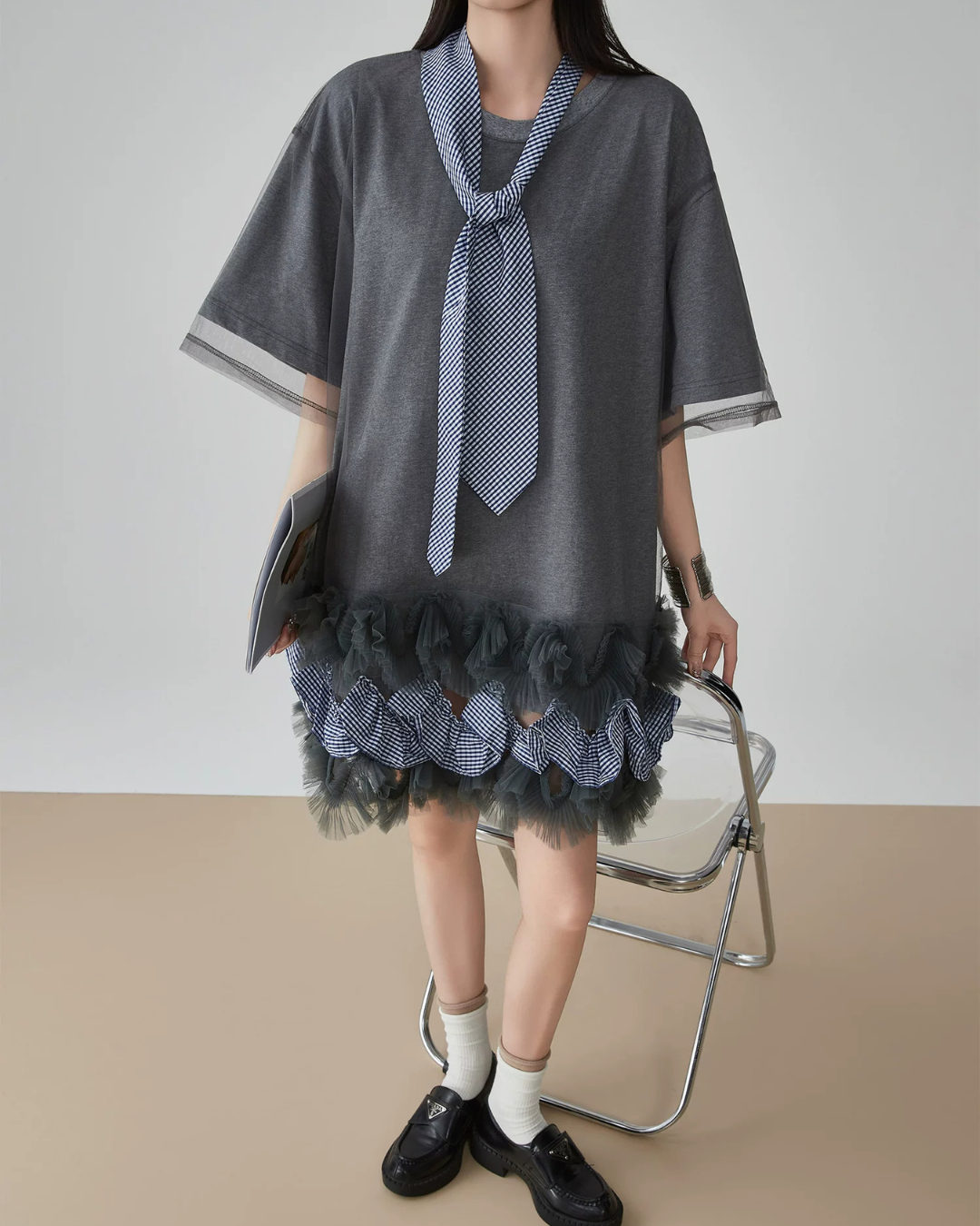 Hem Mesh Tulle Dress FER0159
