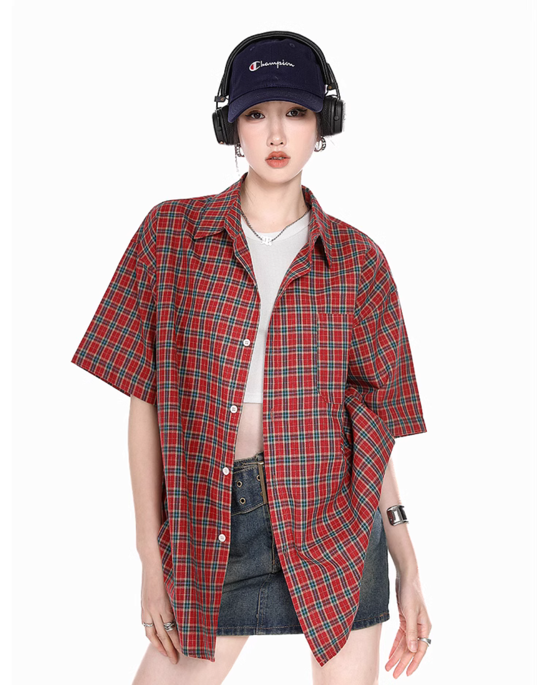 Vintage Short Sleeve Check Shirt ICM0049