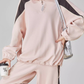 Pink Stand-Collar Sweatshirt / Loose Sweatpants FER0061