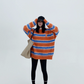 Border Shaggy Knit Tops YLS0713