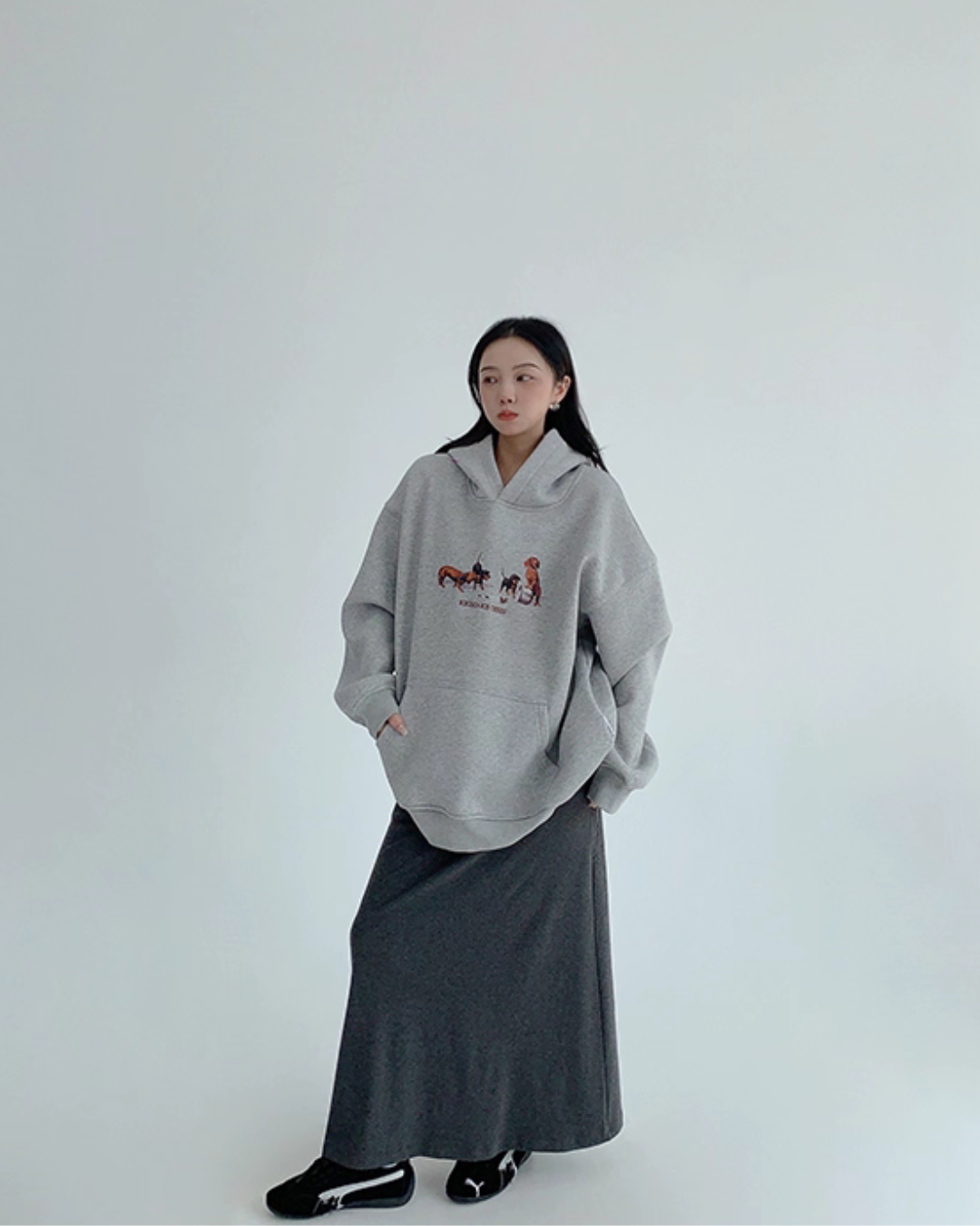 Dog Print Sweatshirt Hoodie YLS0977