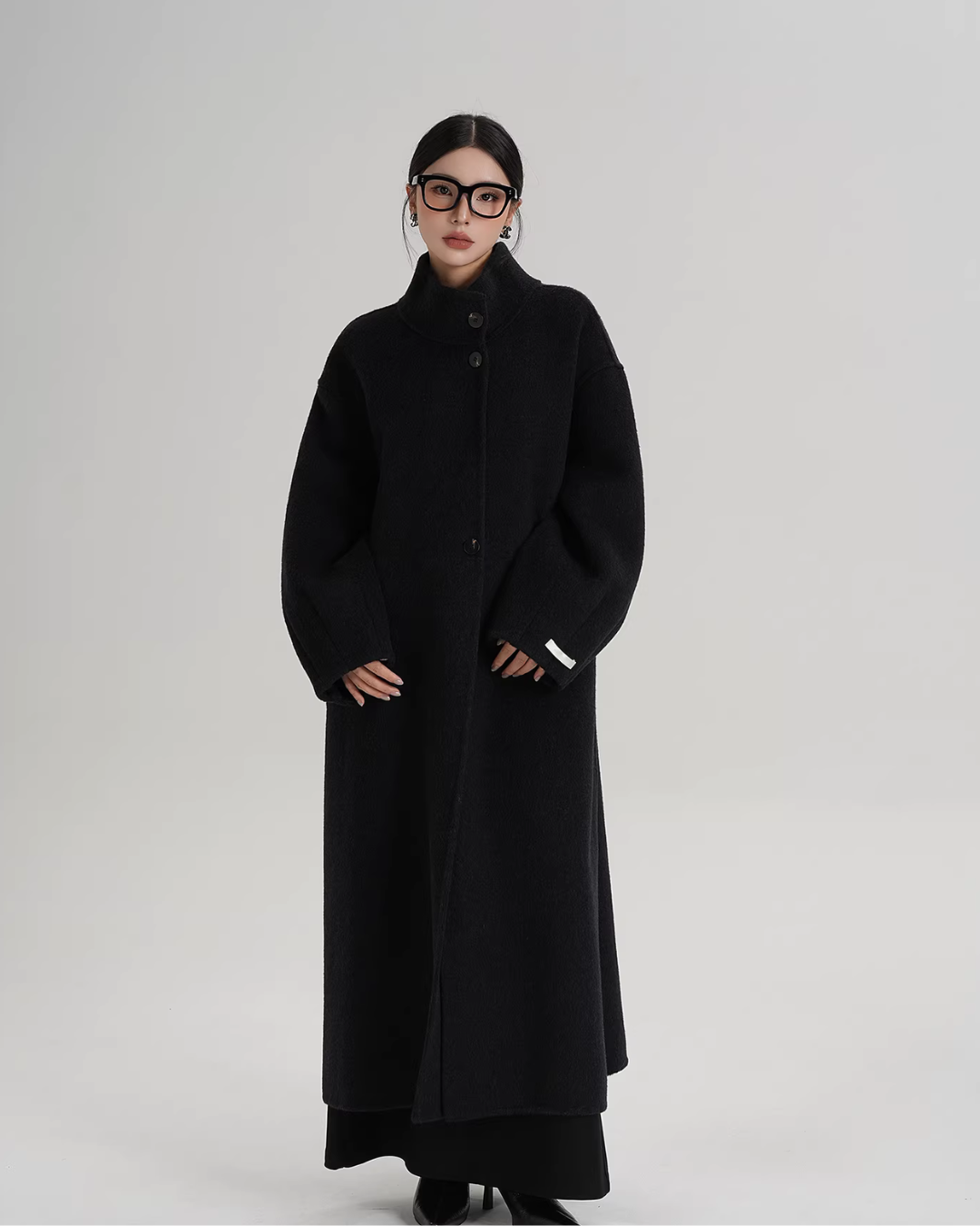 Mock Neck Long Coat SRS0413