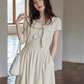 Ribbon Collar Polka Dot Dress SMS0022