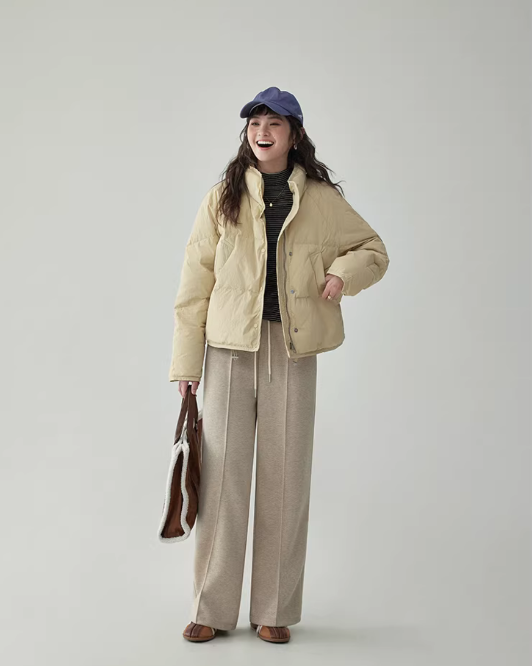 Stand Collar Short Down Jacket AMU0048