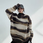 Zebra Shaggy Knit Tops YLS0715