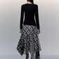 Paid Asymmetrical Long Skirt PUC0013