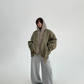 Layered Style Double Zip Hooded Jacket YLS0828