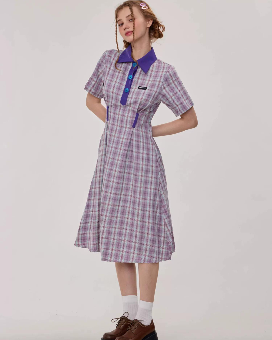 Polo Color Plaid Dress ZZF0258