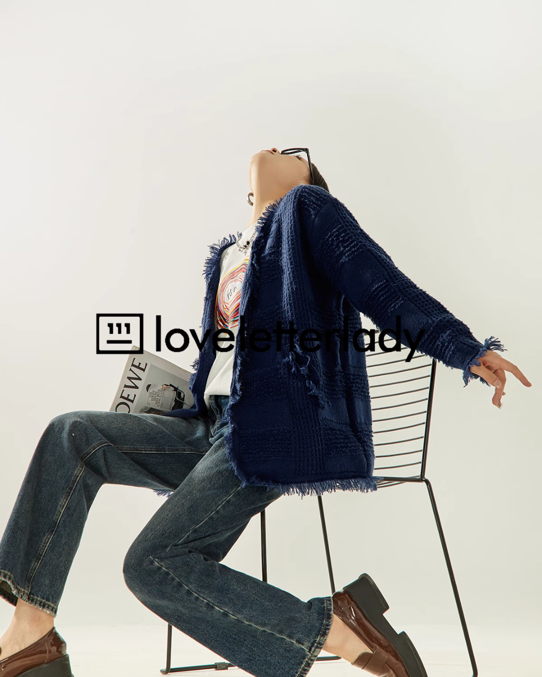 No Collar Fringe Knit Jacket LLA0404