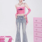 Lace-Up Flared Denim Pants 1SH0003