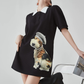 Dog Graphic Polo Dress FER0202