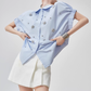 Flower Bijou Puff Sleeve Shirt FER0044