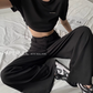 Drost Cropped Tops / High Waisted Wide Sweatpants PPR0004