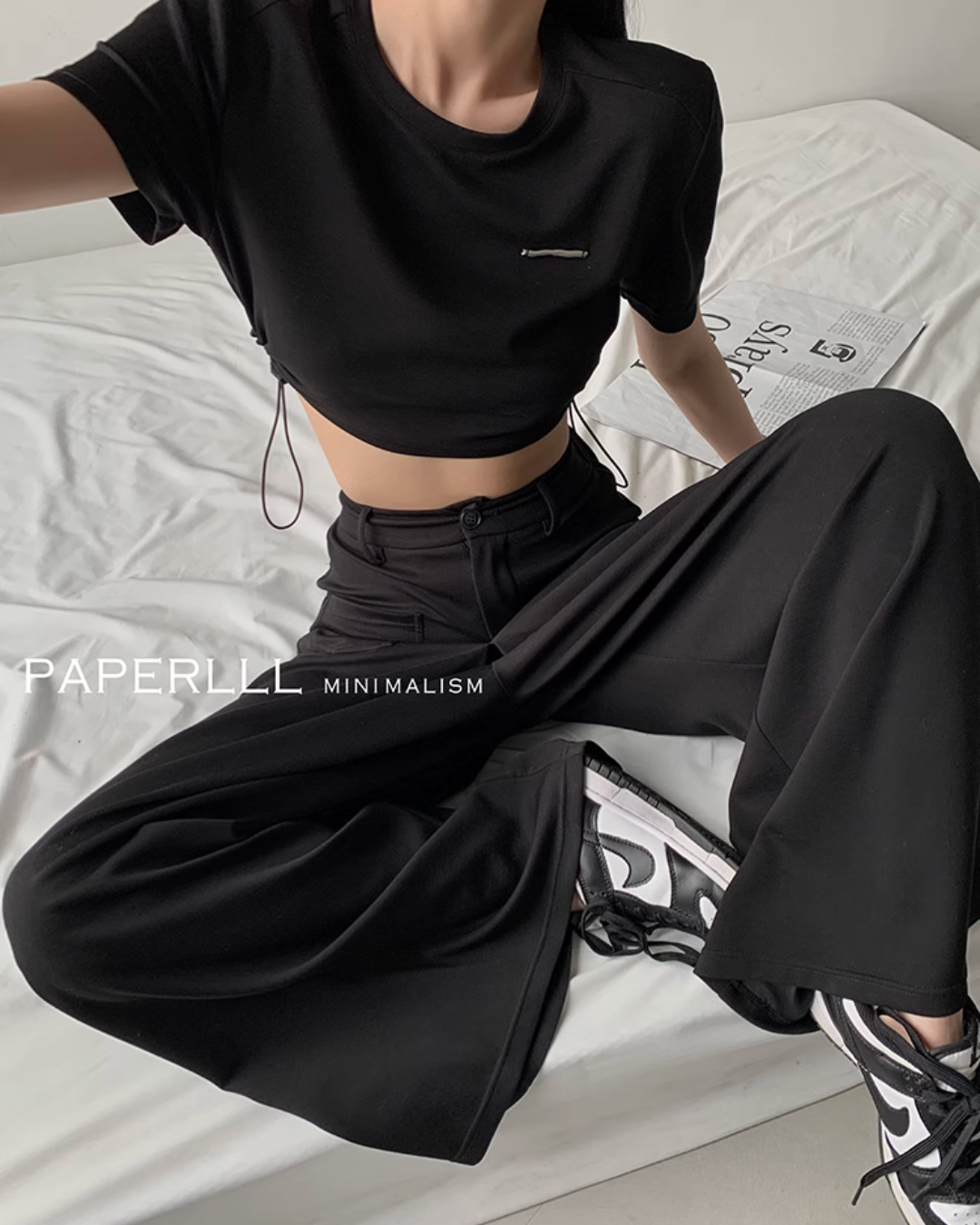 Drost Cropped Tops / High Waisted Wide Sweatpants PPR0004